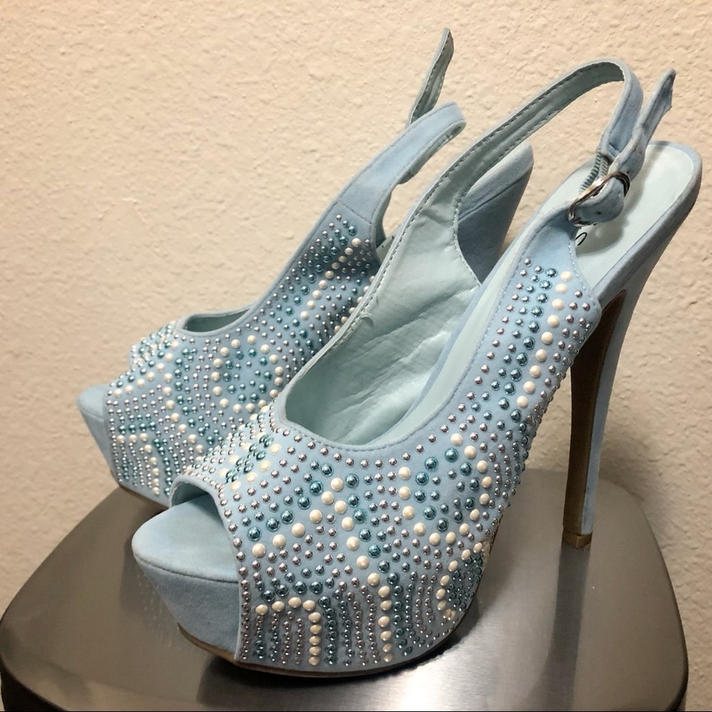 Kiss & Tell - baby blue shoes